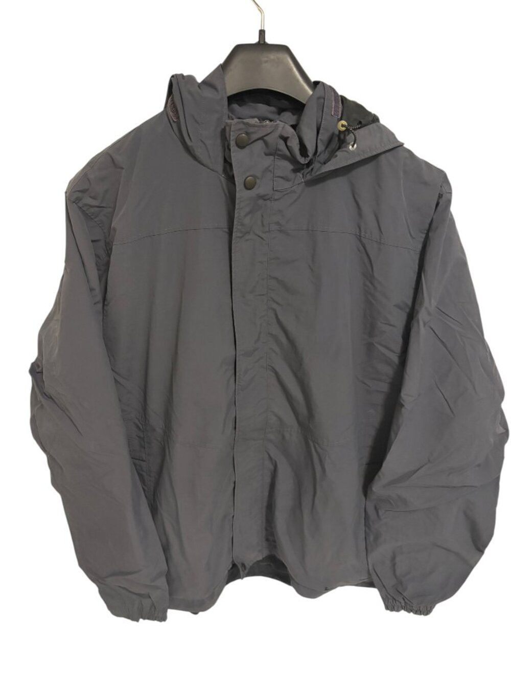LL BEAN Jacket Mens 2XL Tall Gray Waterproof Rain Coat Hooded Outdoor